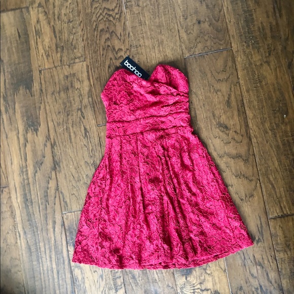Brand New Red Lace Mini Dress - Picture 4 of 7